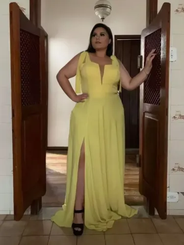 Vestido madrinha amarelo - lindíssimo novo TNM XGG (G2) plus size
