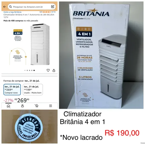 Climatizador Britânia 4 em 1