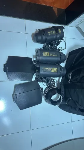 Kit led Atek 1000 3 cabeças + panelas + bandoor
