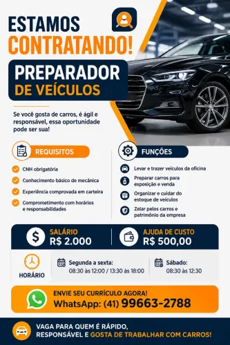 Preparador de veículos e pós vendas