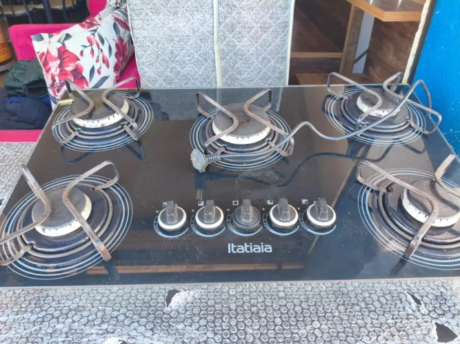 Fogão Cooktop 5 bocas elétrico funcionando tudo ((ENTREGO GRATIS))