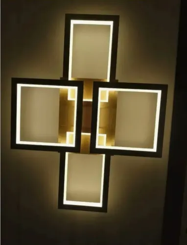 Luminária Dourada retangular moderna