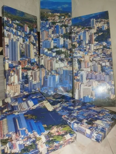 JOGO DE 5 QUADROS PAISAGEM..  ARTESANATO EM ESTAMPA 