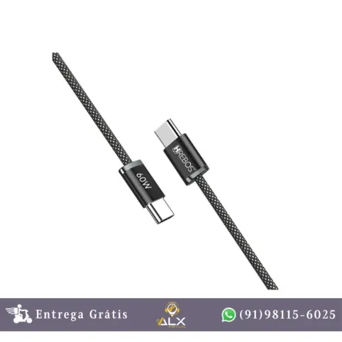 Cabo Usb-c x Usb-c 60w 1,5m Pure Charge Hrebos Cb-385c *ENTREGA GRÁTIS*