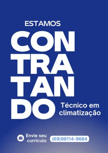 Estamos contratando técnico em climatização 