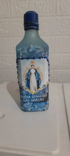 GARRAFA DECORATIVA ARTESANAL RELIGIOSO