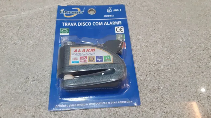 trava disco com alarme para moto
