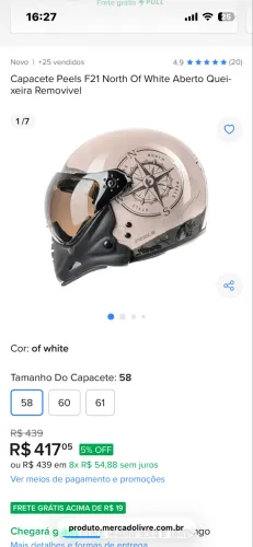 CAPACETE PEELS 58