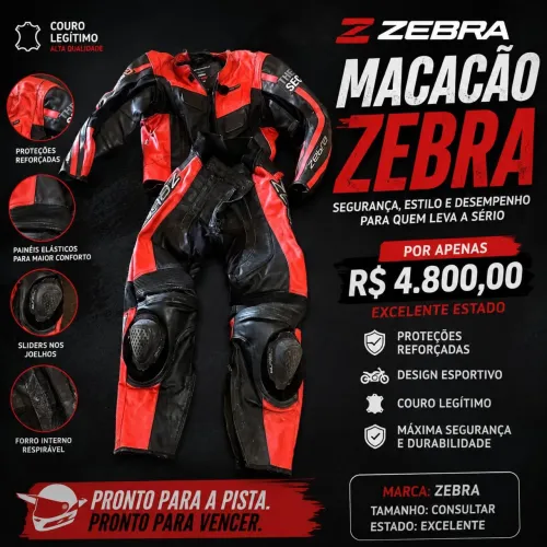Macacão motociclista ZEBRA