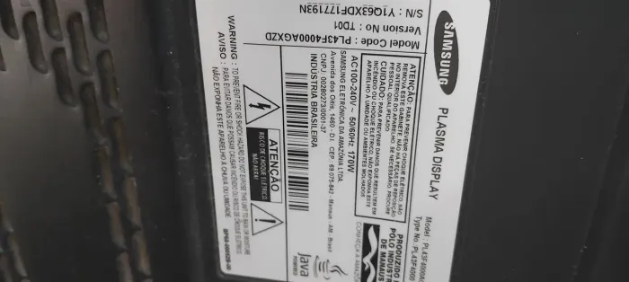 Teja de plasma Samsung pl43f400