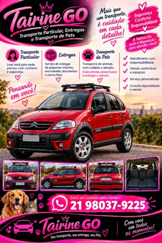 TAIRINE GO ? TRANSPORTE PARTICULAR, ENTREGAS E TRANSPORTE DE PETS