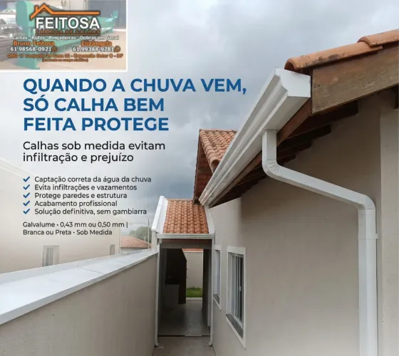 Calhas pingadeiras condutores e rufos 