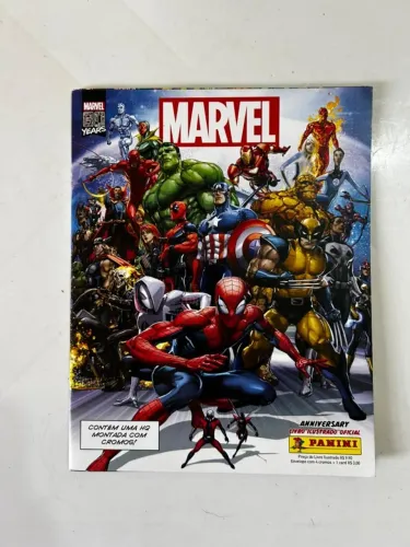 Álbum de figurinhas marvel 80 anos incompleto