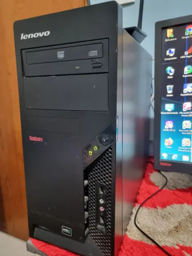 Cpu Computador Lenovo AMD com monitor de brinde leia