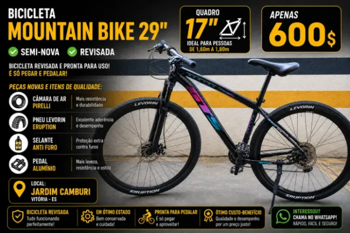 {Bicicleta GTS (Aro 29"/Quadro 17")}