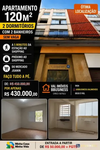 Apartamento à venda, Centro,120m², 2 dormitórios suite, 2 wc, sem vaga, São Caetano do Sul