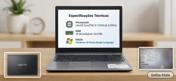 Notebook Vaio 256GB SSD 16GB Ram