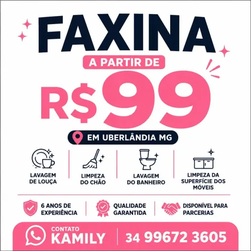 FAXINA BEM FEITA A PARTIR DE R$ 99