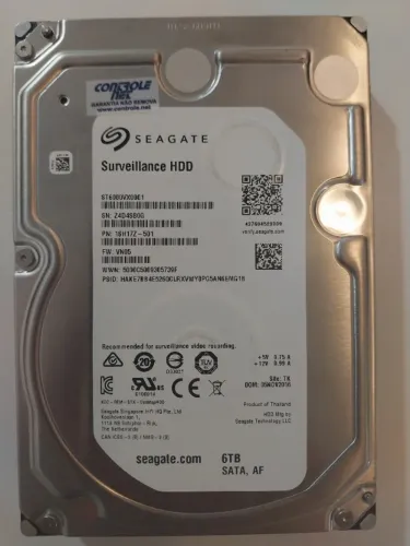 HD Seagate Surveillance 6TB 7.200 RPM - ST6000VX0001 - SN:Z4D4SB0G