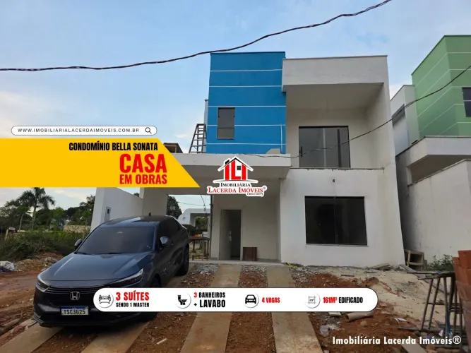 Bella Sonata, Casa com 3 suítes sendo uma master com closet e varanda + Escritório