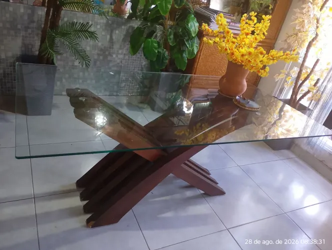Tampo de mesa de vidro 1,80x1,00