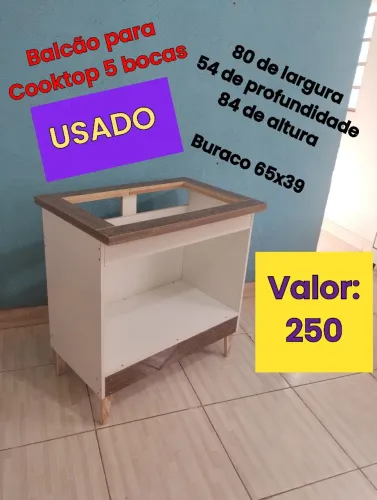 Balcão para Cooktop 5 bocas USADO conservado