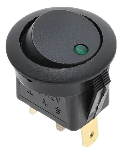 Botão LED para Chave Gangorra 12V 20A Tipo Tic/Tac