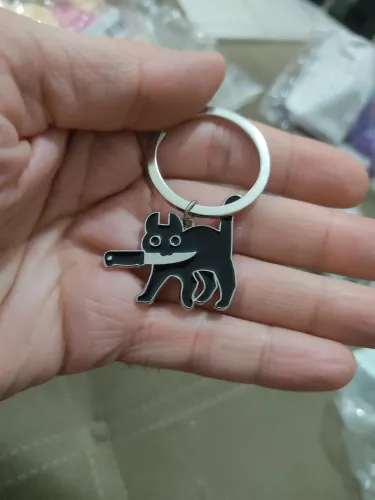 Chaveiro Gatinho Gato de Metal 3cm 