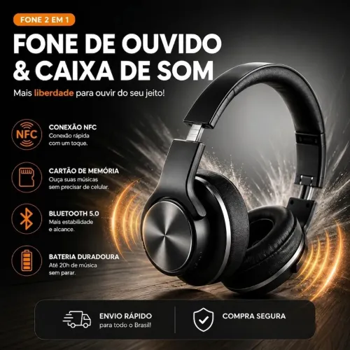 IMPERDÍVEL: Fone de ouvido Bluetooth barato (Vira caixa de som)