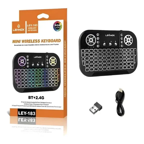 Mini teclado wireless sem fio tv smart tv
