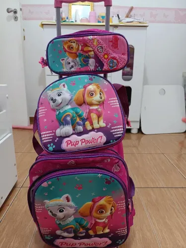 Kit escolar Mochila 3 x 1 - alto relevo - sky