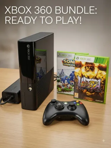 Xbox 360 Super Slim + 2 Controles + 6 Jogos (Perfeito Estado!)