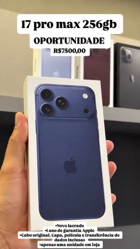 iPhone 17 pro Max azul novo (LOJA FÍSICA) 