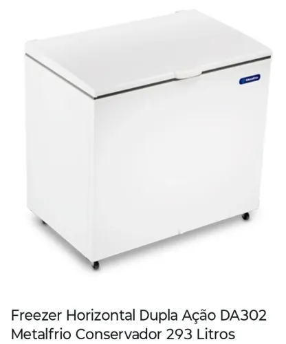 Vendo Freezer Dupla Ação DA302 Metalfrio conservador de 293 litros bivolts, Novo lacrado