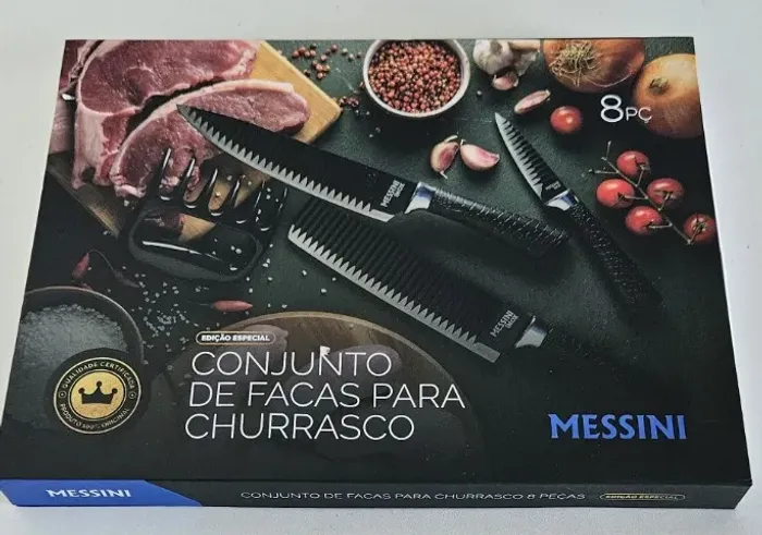 Facas para churrasco em aço INOX com revestimento cerâmico. PRODUTO IMPORTADO