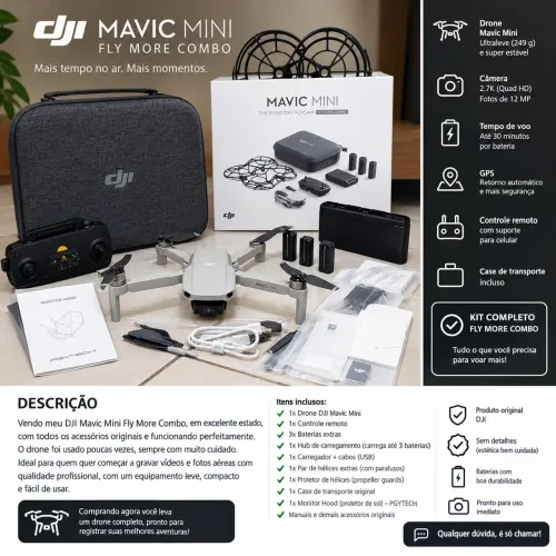 DJI Mavic Mini Fly More Combo ? Completo com Acessórios