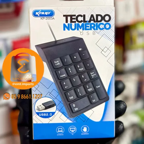 Teclado Numérico com fio USB para PC Computador, Notebook etc Home Office ergonômico