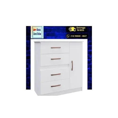  CÔMODA CARIBE 4 GAVETAS/ 1 PORTA EM PROMOÇÃO  COM PRONTA ENTREGA ! 