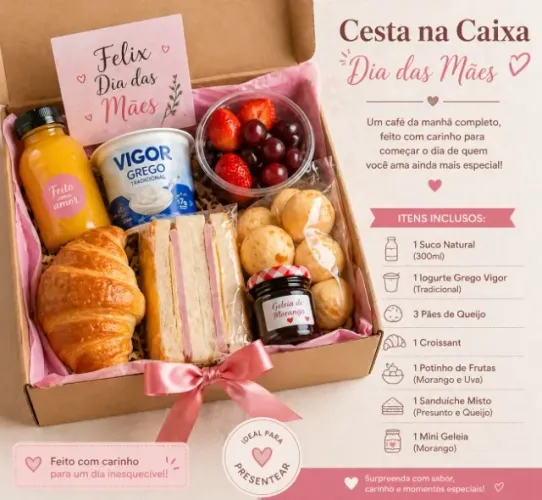 CESTA CAFÉ DA MANHÃ MÃES 