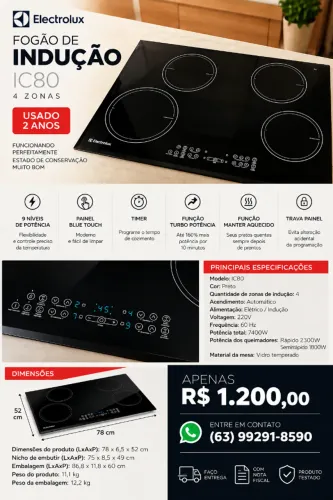 FOGÃO DE INDUÇÃO 4 BOCAS - ELECTROLUX