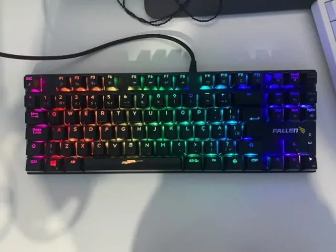 Teclado Fallen Falcãozinho TKL Mecânico Switch Azul