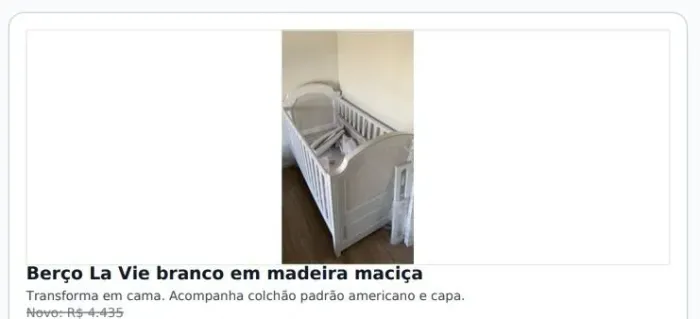 Berço La Vie, que vira cama