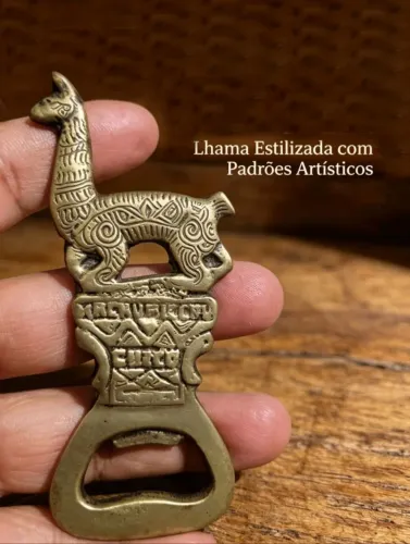 abridor de garrafa lhama dourado 11 cm