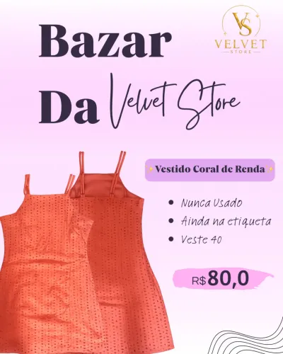 Vestido em laise coral