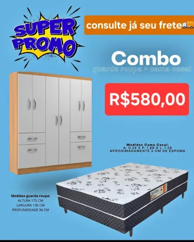 ?liquidação ?Kit Guarda-Roupa roupa + cama