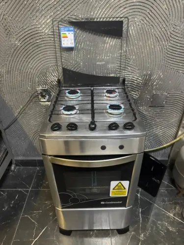 Fogão continental inox 4 bocas automático