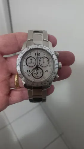 RELÓGIO (TISSOT) *V8* -CRONÓGRAFO- # MOSTRADOR PRATA#
