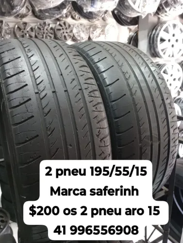 Pneus 195/55/15 marca saferinh $200 os 2 pneu aro 15 roda muito ainda não é remold