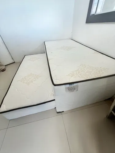 Cama box solteiro c/ auxiliar nova