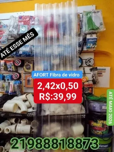 Telha translúcida fibra de vidro 